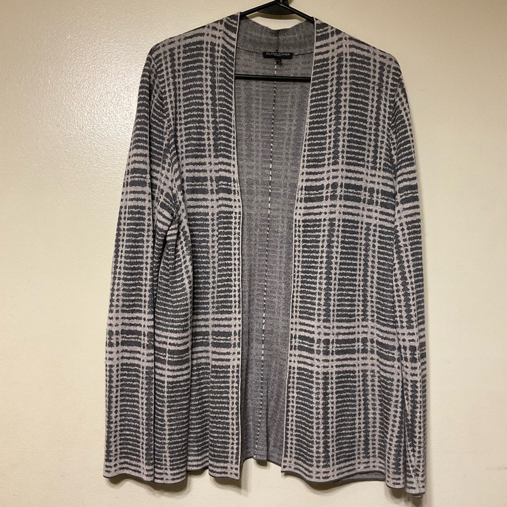 Eileen Fisher Sleek Tencel Merino Knit Cardigan Size M Lightweight Soft Office